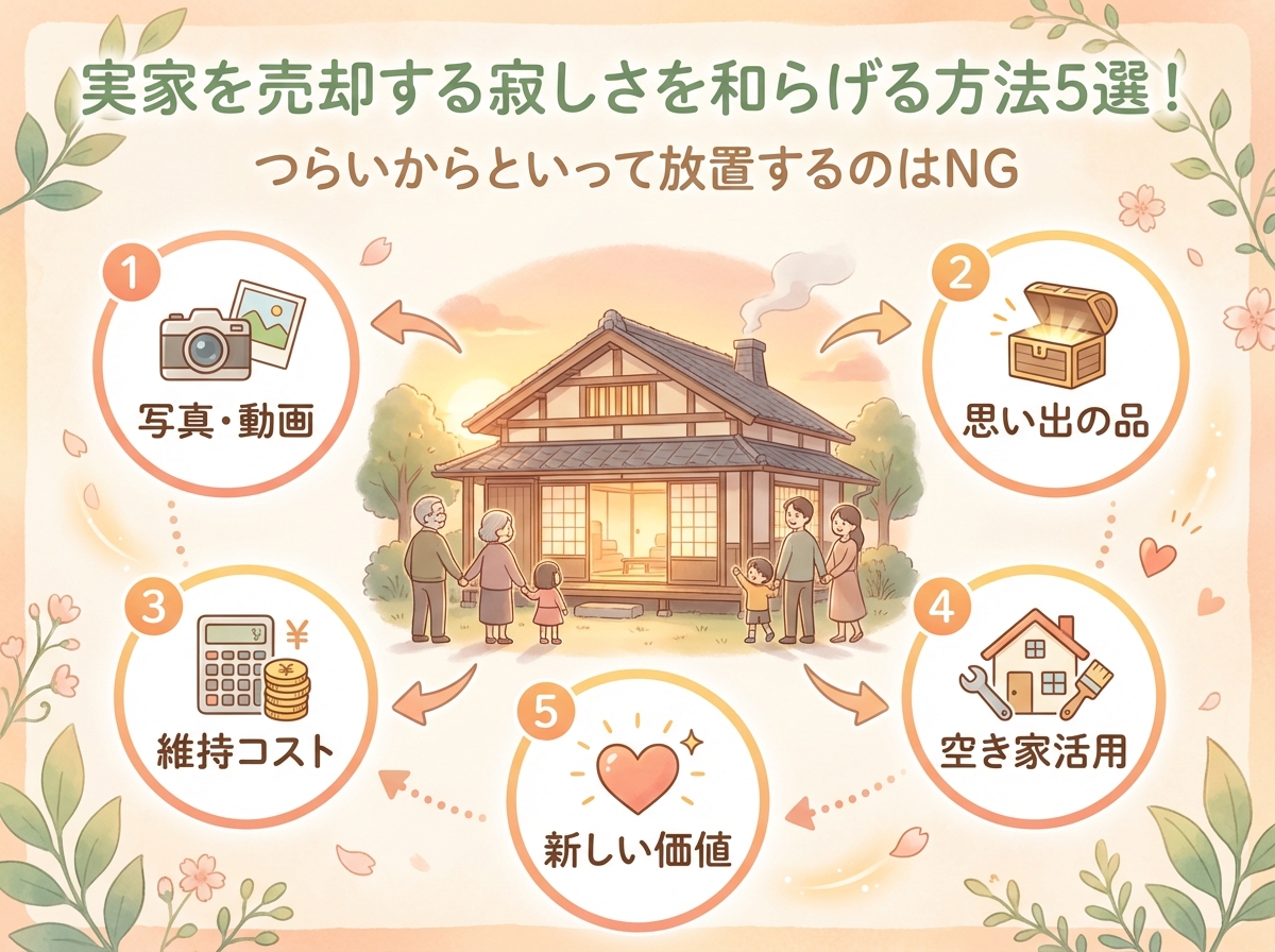 実家を売却する寂しさを和らげる方法5選！つらいからといって放置するのはNGな理由 アイキャッチ画像