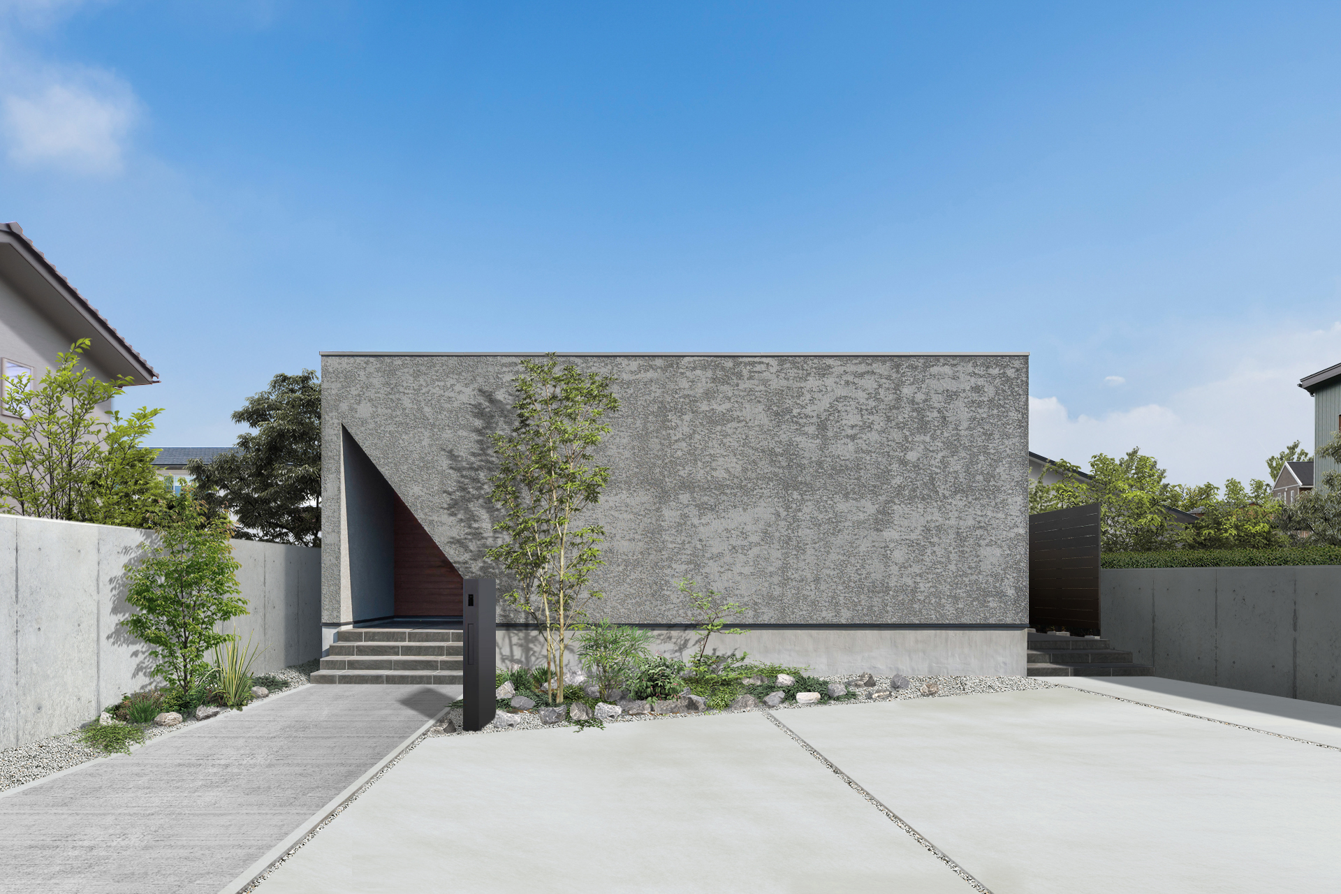 デザイン性と暮らしやすさを両立したグレーの平屋 アイキャッチ画像